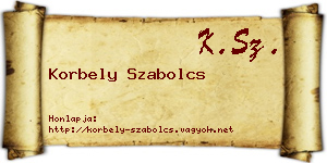 Korbely Szabolcs névjegykártya